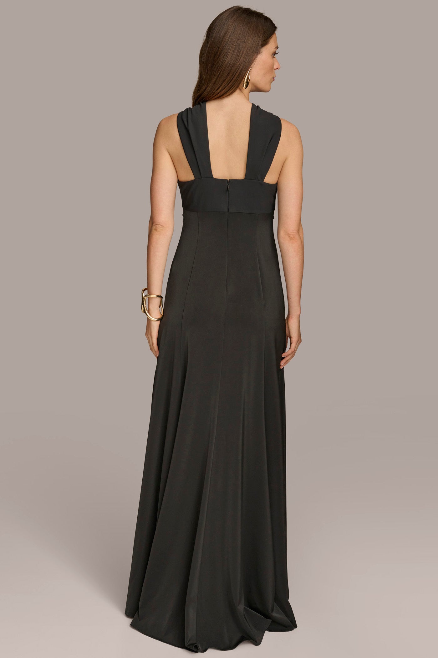 (image for) FRAGRANT CRISS CROSS HALTER A-LINE GOWN